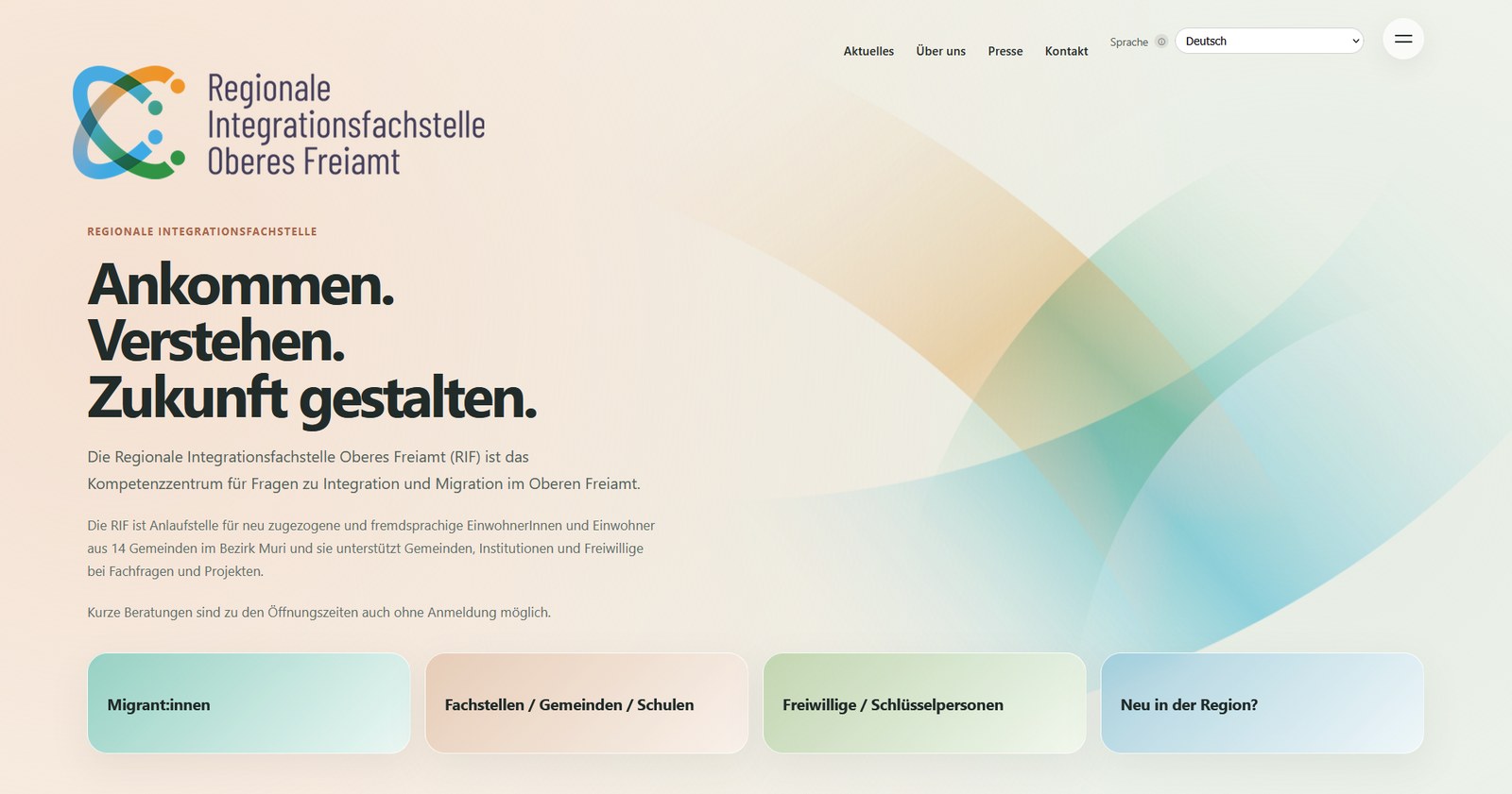 Startseite der Regionalen Integrationsfachstelle Oberes Freiamt
